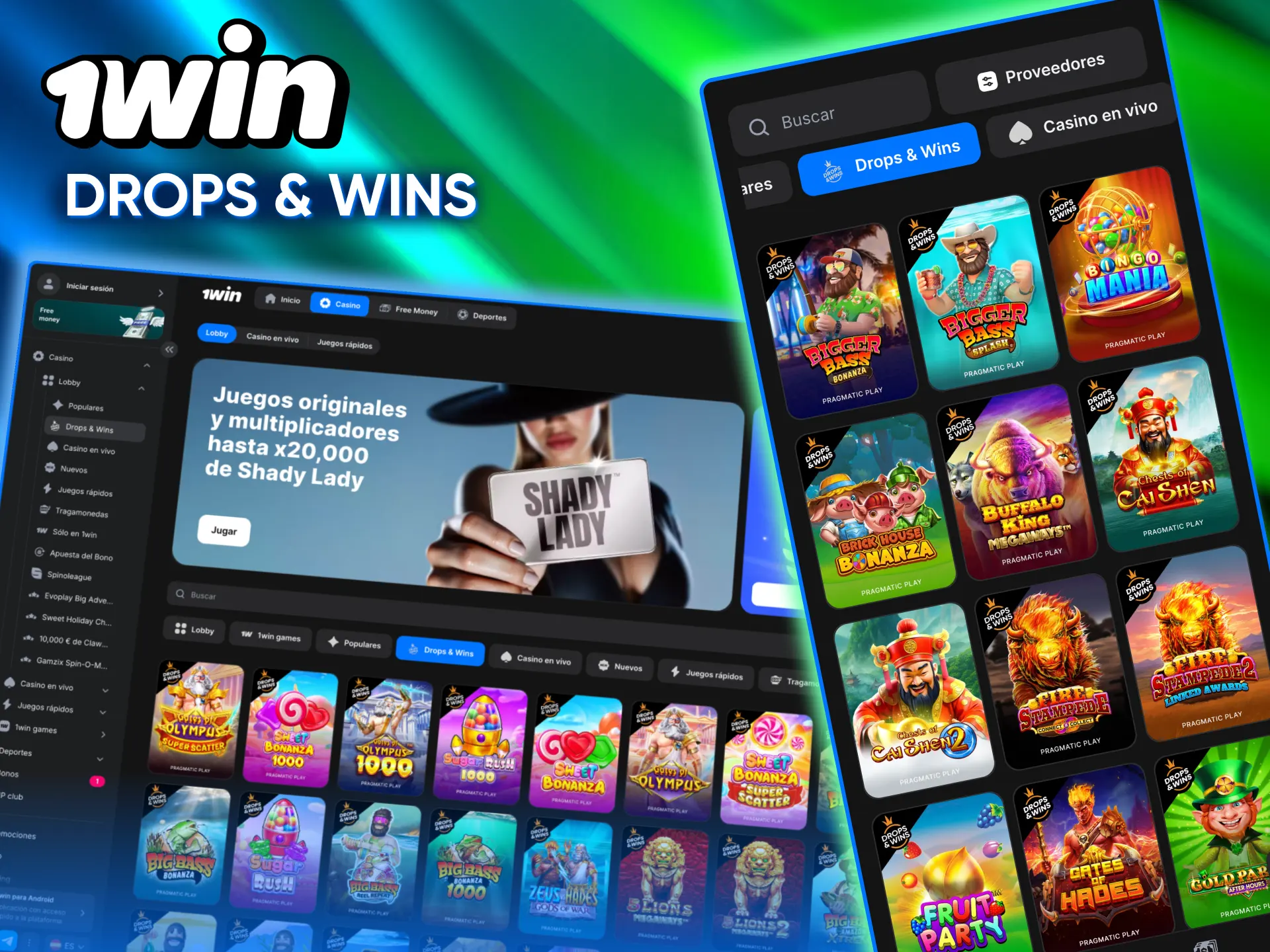Premios sorpresa y torneos especiales forman parte de la sección Drops & Wins de 1win.