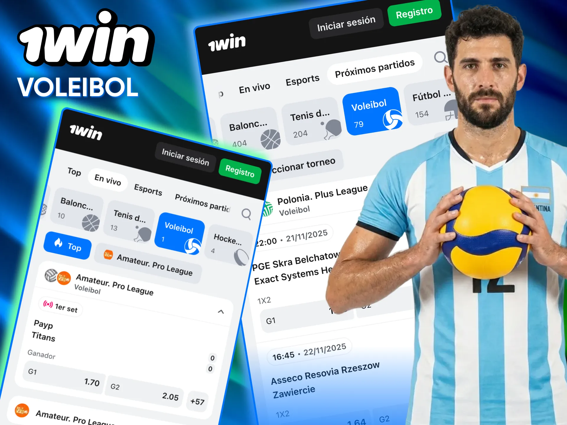 En 1win apuesta en Liga Mundial y torneos FIVB de voleibol.